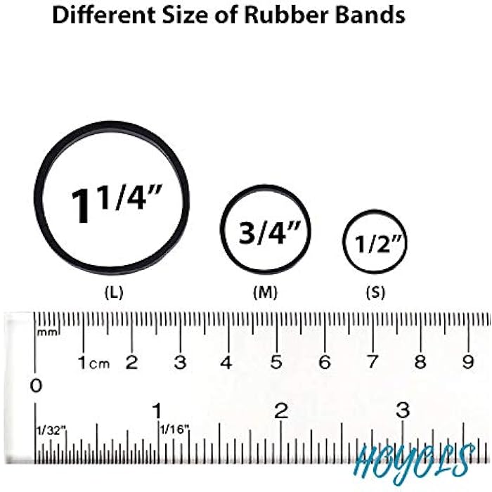 HOYOLS 1 1/2 Inches Large Elastics Rubber Bands for Black Hair Ties Braiding Ponytail Holders Plastic Rubberbands for Women Girls Hair Crafts Office Supplier No Damage 330pcs (L) Latex-Free - Image 5